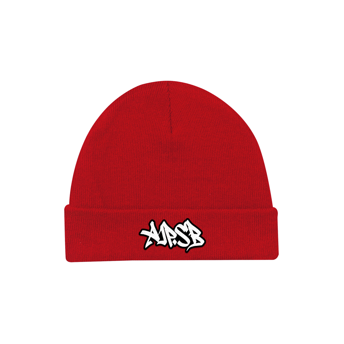 Embroidered Graffiti Beanie (Red)