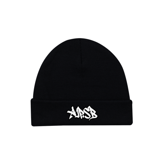 Embroidered Graffiti Beanie (Black)