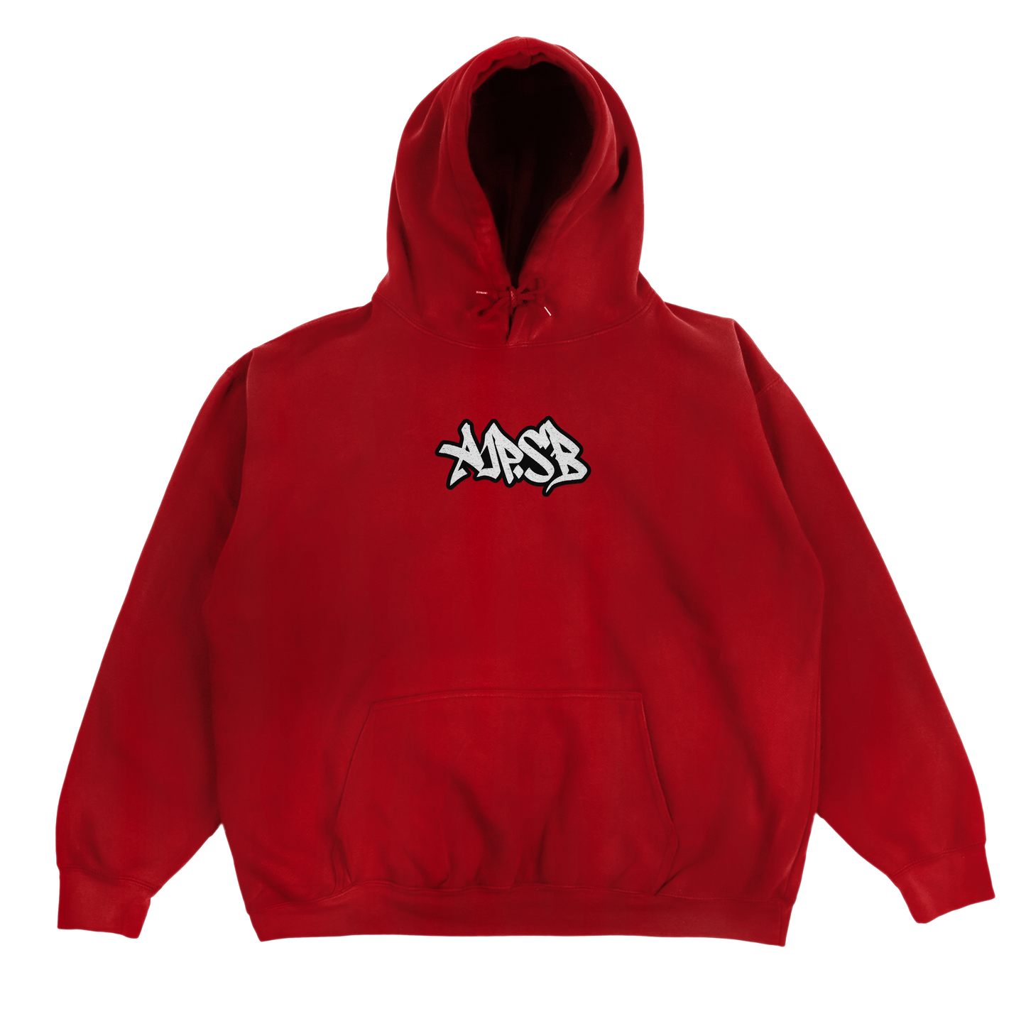 Embroidered Graffiti Logo Hoodie (Red)